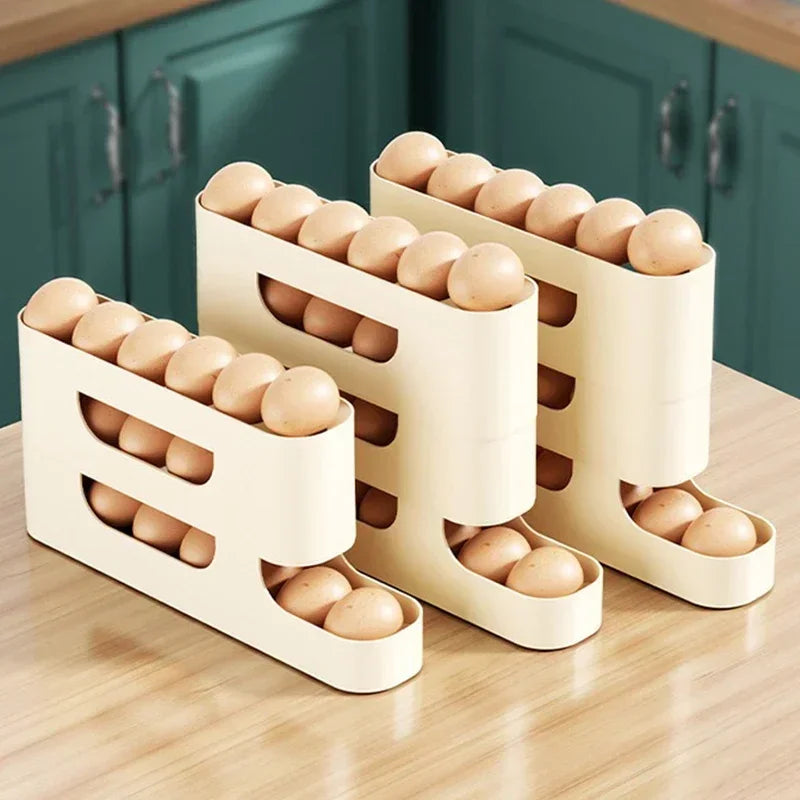 4-Layer Slide Egg Storage Box – Automatic Egg Rolling Ladder Style for Refrigerator, Large Capacity

4-layer slide egg storage box with automatic rolling system, large capacity for fridge side door

