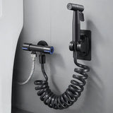 Brushed stainless steel handheld bidet sprayer with single cold water faucet for toilet use

