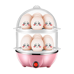 Double Layer Egg Cooker – 14 Egg Capacity Electric Boiler with Auto Shut-Off & Measuring Cup

Double layer electric egg cooker with 14 egg capacity, steam function, measuring cup, and auto shut-off

