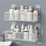 Punch-Free Bathroom Wall Storage Rack – Self-Adhesive Iron Mesh Shelf