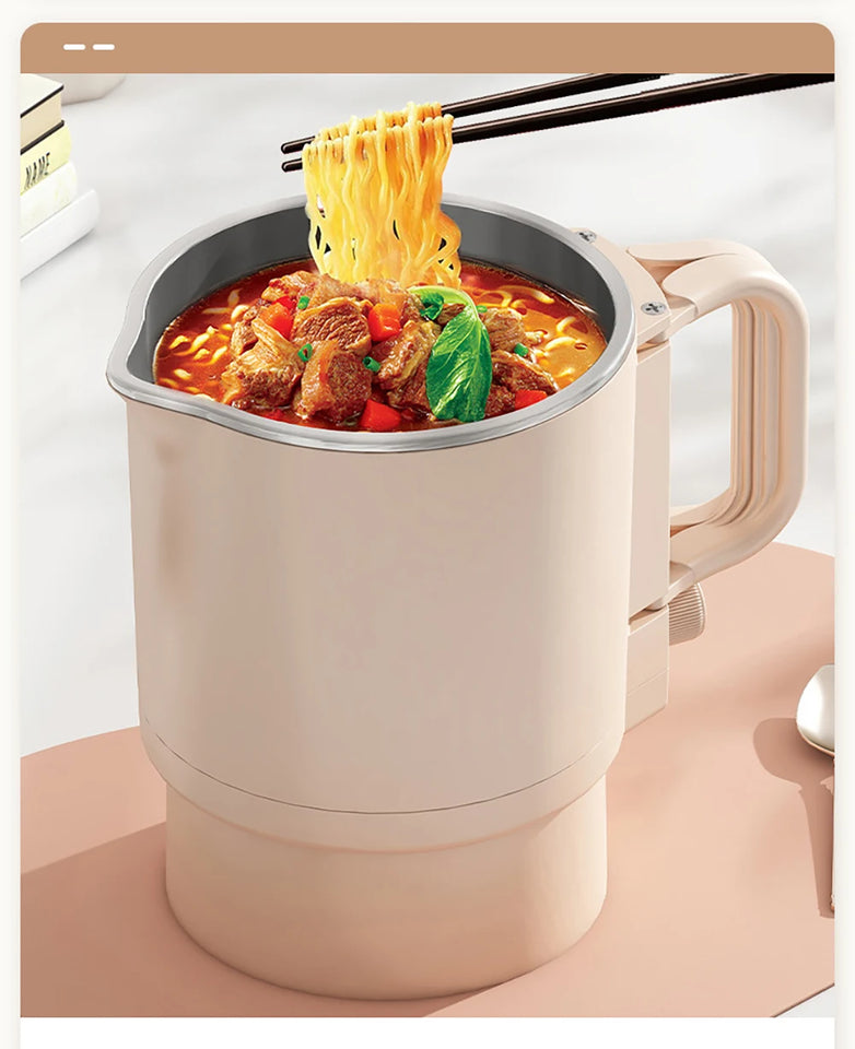 Folding Electric Kettle 220V – 304 Stainless Steel Portable Water & Noodle Cooker