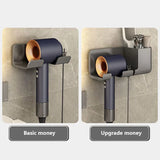 No-Drill Wall Hair Dryer Holder – Bathroom Shelf with Storage Box & Blower Stand