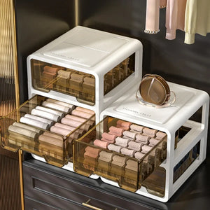 Clear Stackable Underwear Organizer Drawer – Thickened Transparent Clothing Storage Box