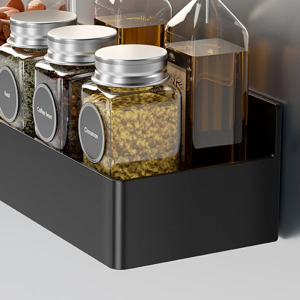 Magnetic Spice Rack Set – 4PCS Fridge Side Shelves & Cabinet Organizer for Kitchen