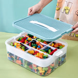 Kids Building Blocks Storage Box – Stackable Organizer Case with Handle
