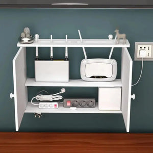 Wireless WiFi Router Storage Box – Wall Hanging Plug Board Bracket & Cable Organizer