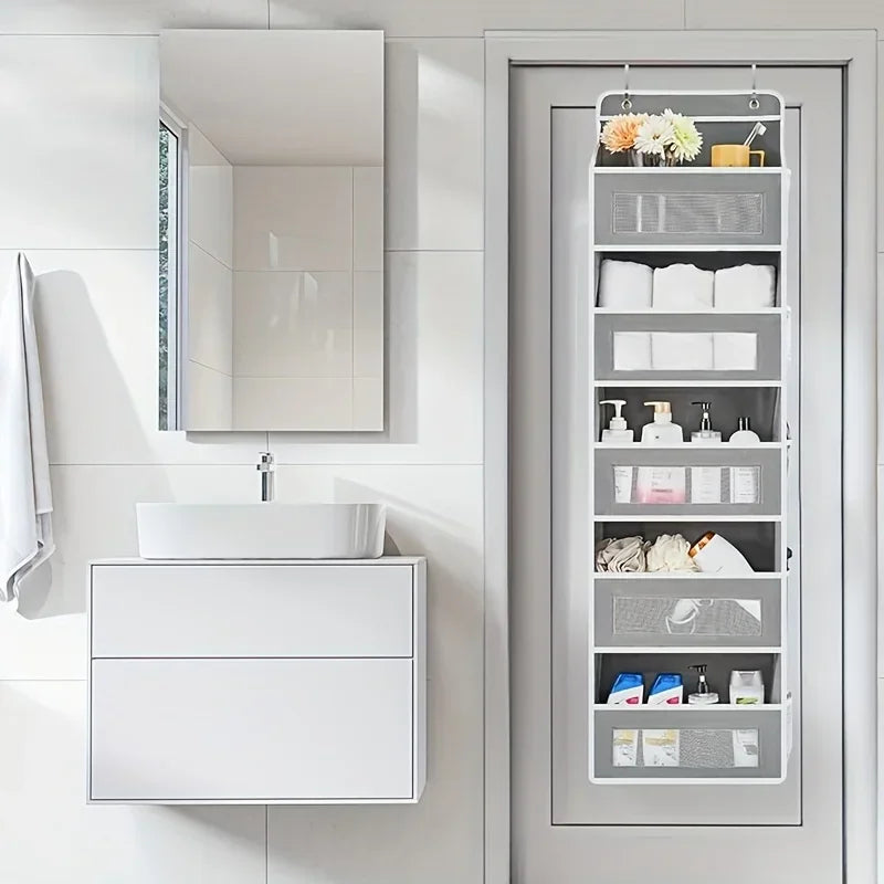 5-Shelf Hanging Organizer with Large Pockets – Over Door Storage