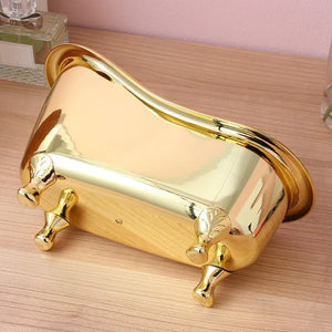 Golden Bathtub Cosmetic Organizer Box