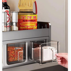 Stainless Steel Wall-Mounted Spice Rack – Multi-Functional Kitchen Storage Box