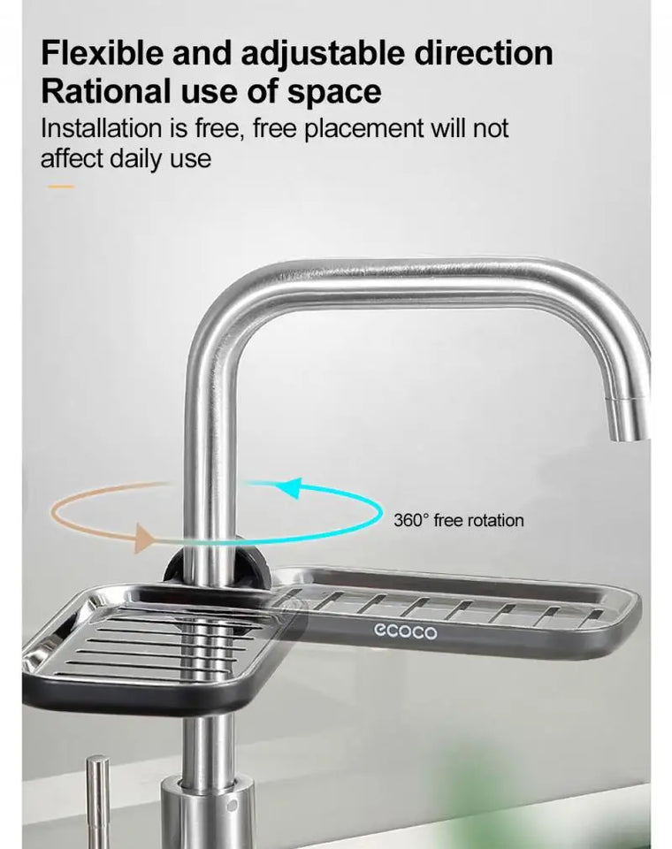 Stainless Steel Faucet Shelf – Sink Storage Rack & Towel Holder