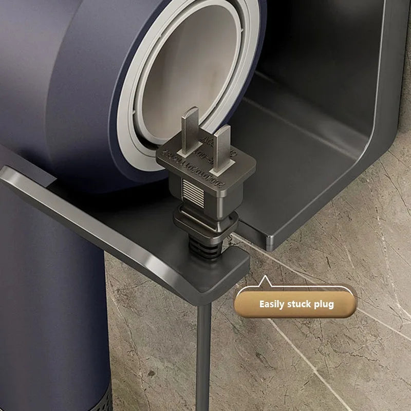 No-Drill Wall Hair Dryer Holder – Bathroom Shelf with Storage Box & Blower Stand