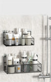 Punch-Free Bathroom Wall Storage Rack – Self-Adhesive Iron Mesh Shelf