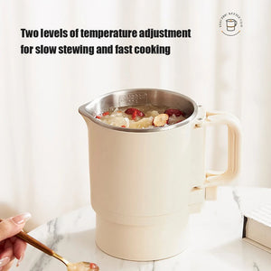 Folding Electric Kettle 220V – 304 Stainless Steel Portable Water & Noodle Cooker