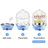Double Layer Egg Cooker – 14 Egg Capacity Electric Boiler with Auto Shut-Off & Measuring Cup