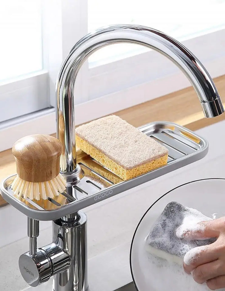 Stainless Steel Faucet Shelf – Sink Storage Rack & Towel Holder