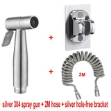Brushed Stainless Steel Handheld Bidet Sprayer Set – Single Cold Water Faucet