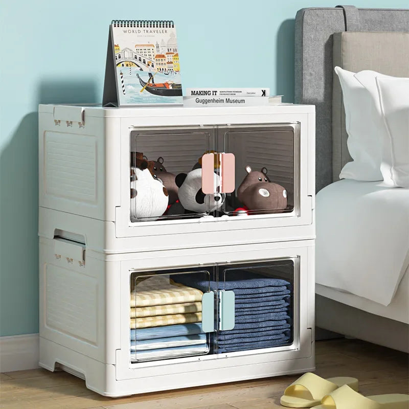 Foldable Stackable Storage Bins with Lids – Clothes & Blanket Organizer
