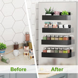 Magnetic Spice Rack Set – 4PCS Fridge Side Shelves & Cabinet Organizer for Kitchen