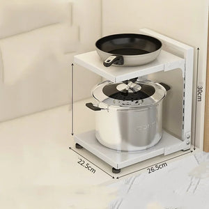 Adjustable Carbon Steel Pot & Pan Storage Rack