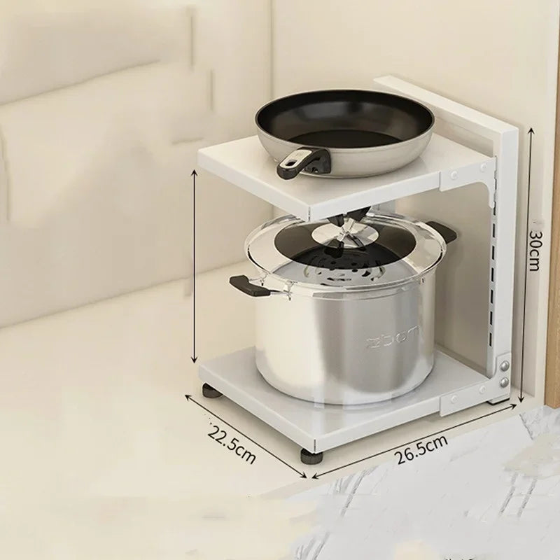 Adjustable Carbon Steel Pot & Pan Storage Rack