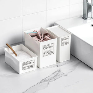 Kitchen Sundry Storage Box – Desktop Organizer with Lid for Laundry, Beads, Powder, and Clothes Clips