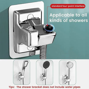 Adjustable Self-Adhesive Shower Head Holder – Wall-Mounted Handheld Bracket for Bathroom