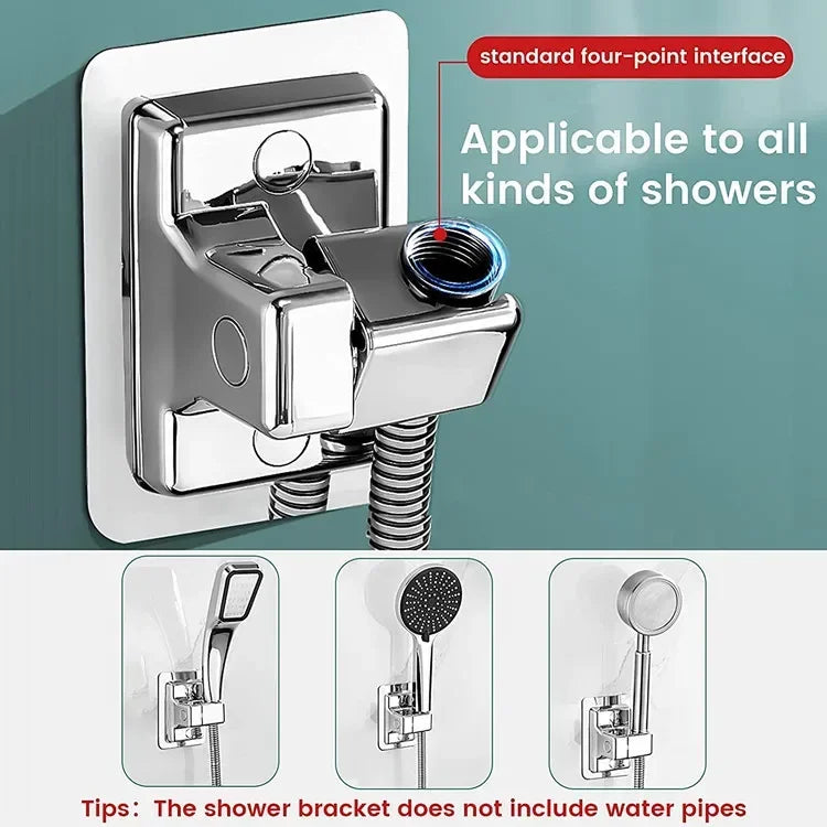 Adjustable Self-Adhesive Shower Head Holder – Wall-Mounted Handheld Bracket for Bathroom