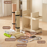 Yoga Mat & Sports Equipment Storage Rack with Wheels – Home Gym Organizer Basket