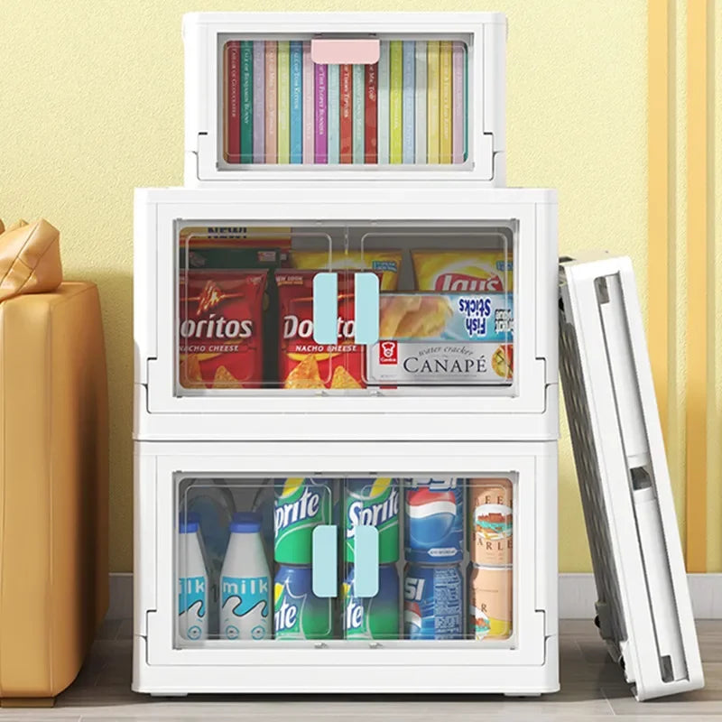 Foldable Stackable Storage Bins with Lids – Clothes & Blanket Organizer