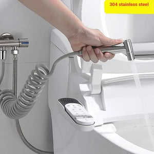 Brushed Stainless Steel Handheld Bidet Sprayer Set – Single Cold Water Faucet