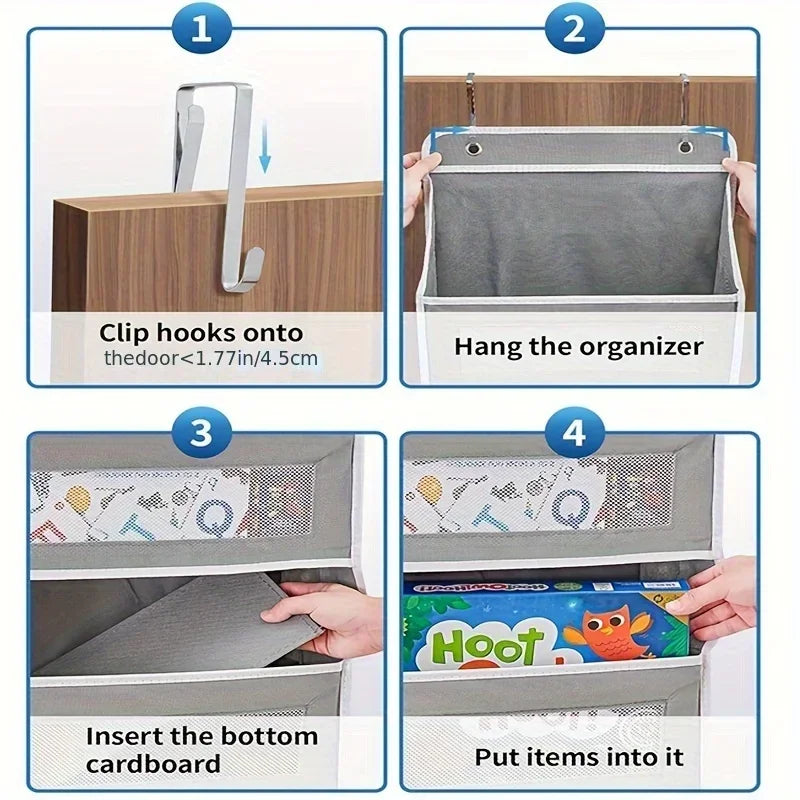 5-Shelf Hanging Organizer with Large Pockets – Over Door Storage