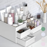Large Capacity Makeup Organizer Box with Drawers – Cosmetic Storage Shelf for Dressing Table & Skincare
