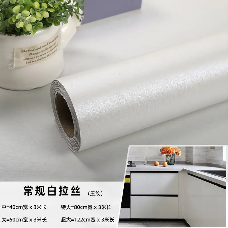 Self-adhesive Brushed Sticker Stainless Steel Air Conditioner Washing Machine Cabinet Door Waterproof Wallpaper Home Decoration