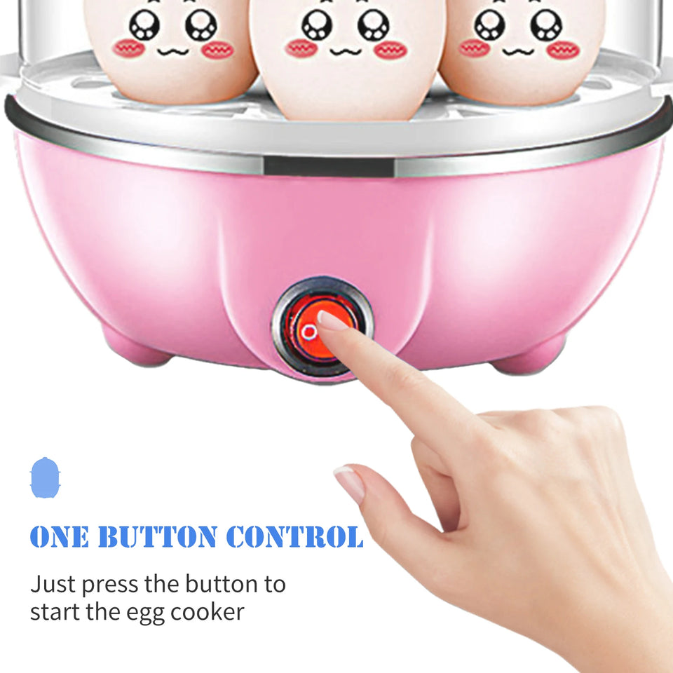 Double Layer Egg Cooker – 14 Egg Capacity Electric Boiler with Auto Shut-Off & Measuring Cup