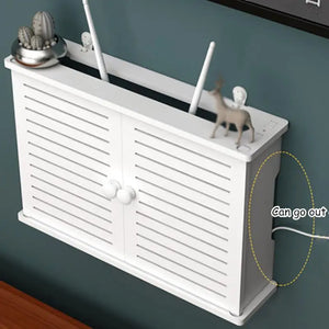 Wireless WiFi Router Storage Box – Wall Hanging Plug Board Bracket & Cable Organizer