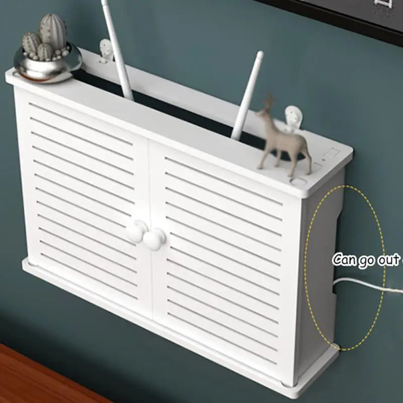 Wireless WiFi Router Storage Box – Wall Hanging Plug Board Bracket & Cable Organizer