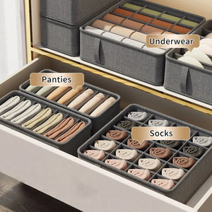 Drawer Organizer Box with 6/7/20 Grids – Underwear, Socks, Bra & Pants Storage Divider