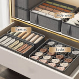 Drawer Organizer Box with 6/7/20 Grids – Underwear, Socks, Bra & Pants Storage Divider