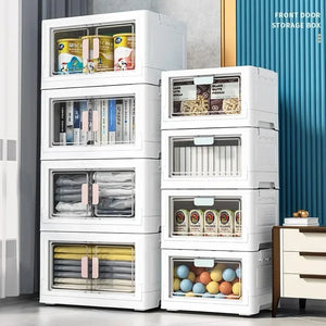Foldable Stackable Storage Bins with Lids – Clothes & Blanket Organizer