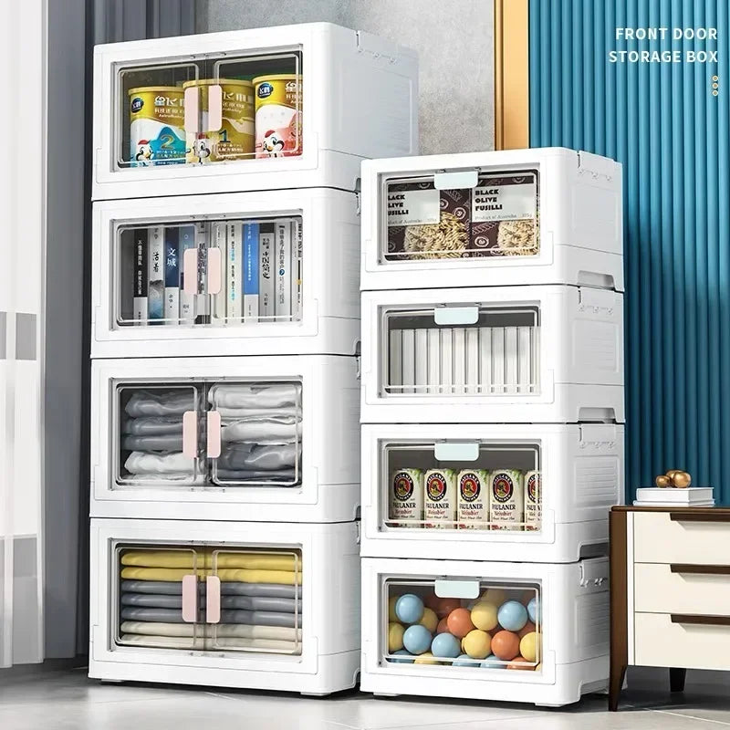 Foldable Stackable Storage Bins with Lids – Clothes & Blanket Organizer