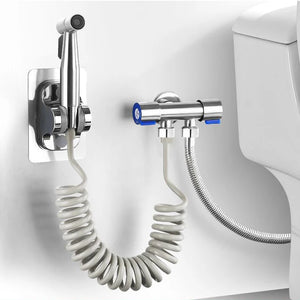 Brushed Stainless Steel Handheld Bidet Sprayer Set – Single Cold Water Faucet