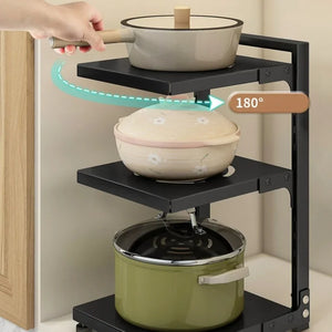 Adjustable Carbon Steel Pot & Pan Storage Rack