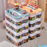 Kids Building Blocks Storage Box – Stackable Organizer Case with Handle