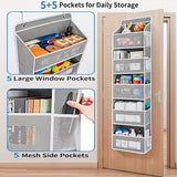 5-Shelf Hanging Organizer with Large Pockets – Over Door Storage