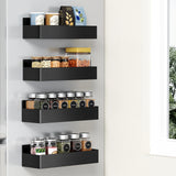 Magnetic Spice Rack Set – 4PCS Fridge Side Shelves & Cabinet Organizer for Kitchen

4PCS black magnetic spice racks attached to refrigerator side for organizing spices and kitchen items

