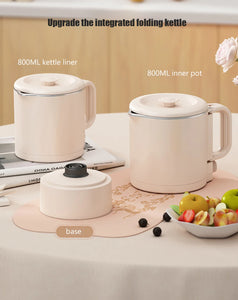 Folding Electric Kettle 220V – 304 Stainless Steel Portable Water & Noodle Cooker