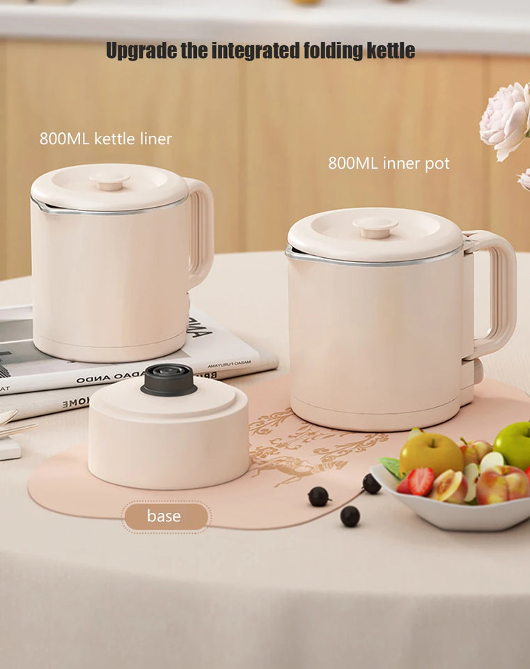 Folding Electric Kettle 220V – 304 Stainless Steel Portable Water & Noodle Cooker
