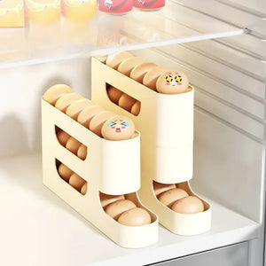 4-Layer Slide Egg Storage Box – Automatic Egg Rolling Ladder Style for Refrigerator, Large Capacity