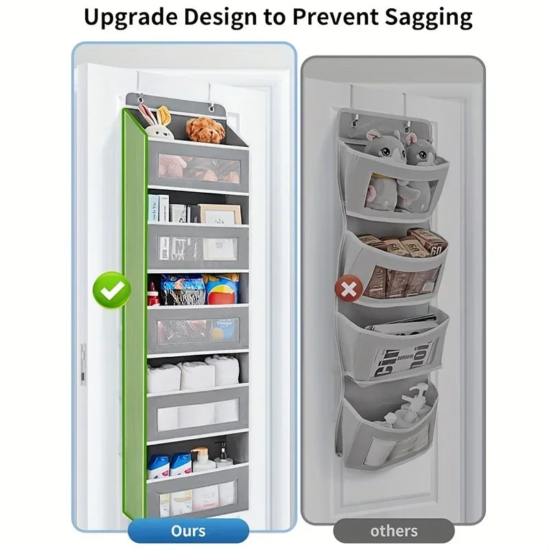 5-Shelf Hanging Organizer with Large Pockets – Over Door Storage