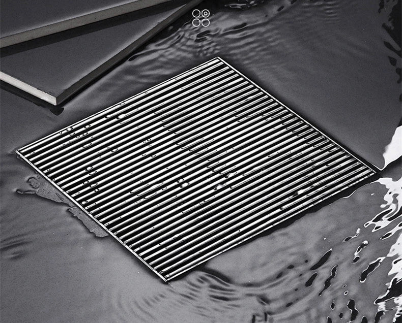 Large Floor Drain 304 Stainless Steel 12/15/20/30cm Square Linear Bathroom Floor Drains Outdoor Courtyard Large Diameter Drain